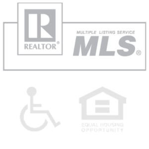 Realtor MLS Logo in White with Accessability and Equal Housing Logo Underneath